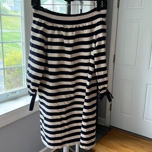 Jcrew off the shoulder striped dress